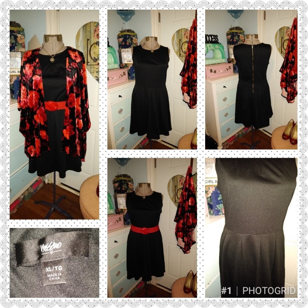 Massimo,xl, black, A Line, dress.